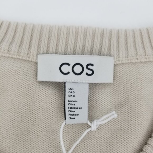 COS Cropped V-neck Sweater Vest (NWT) Preppy Minimalist- Soft Med. Weight Wool - Picture 5 of 7